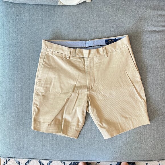 Polo Ralph Lauren Stretch Slim Fit Shorts - 32, Tan - Picture 1 of 3